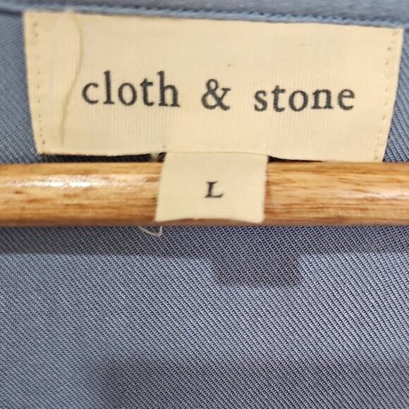 Cloth & Stone V-Neck Tunic Top Blue Size L - Picture 3 of 5